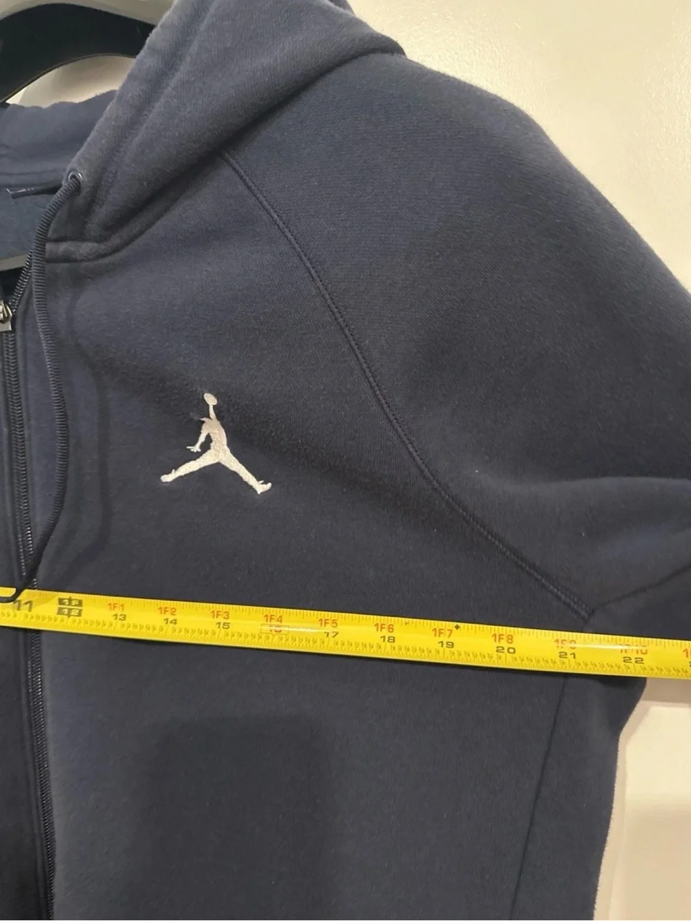 Jordan Men's Navy Zip-Up Hoodie with White Jumpman